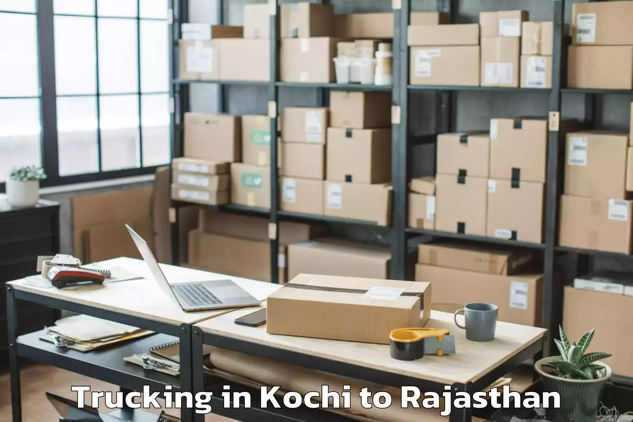 Book Kochi to Ramganj Mandi Trucking Online